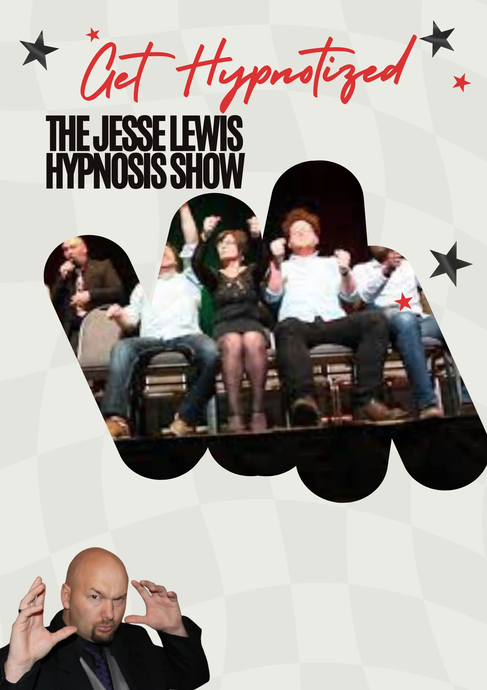 Jesse Lewis comedy hypnosis show youth day promotional graphic
